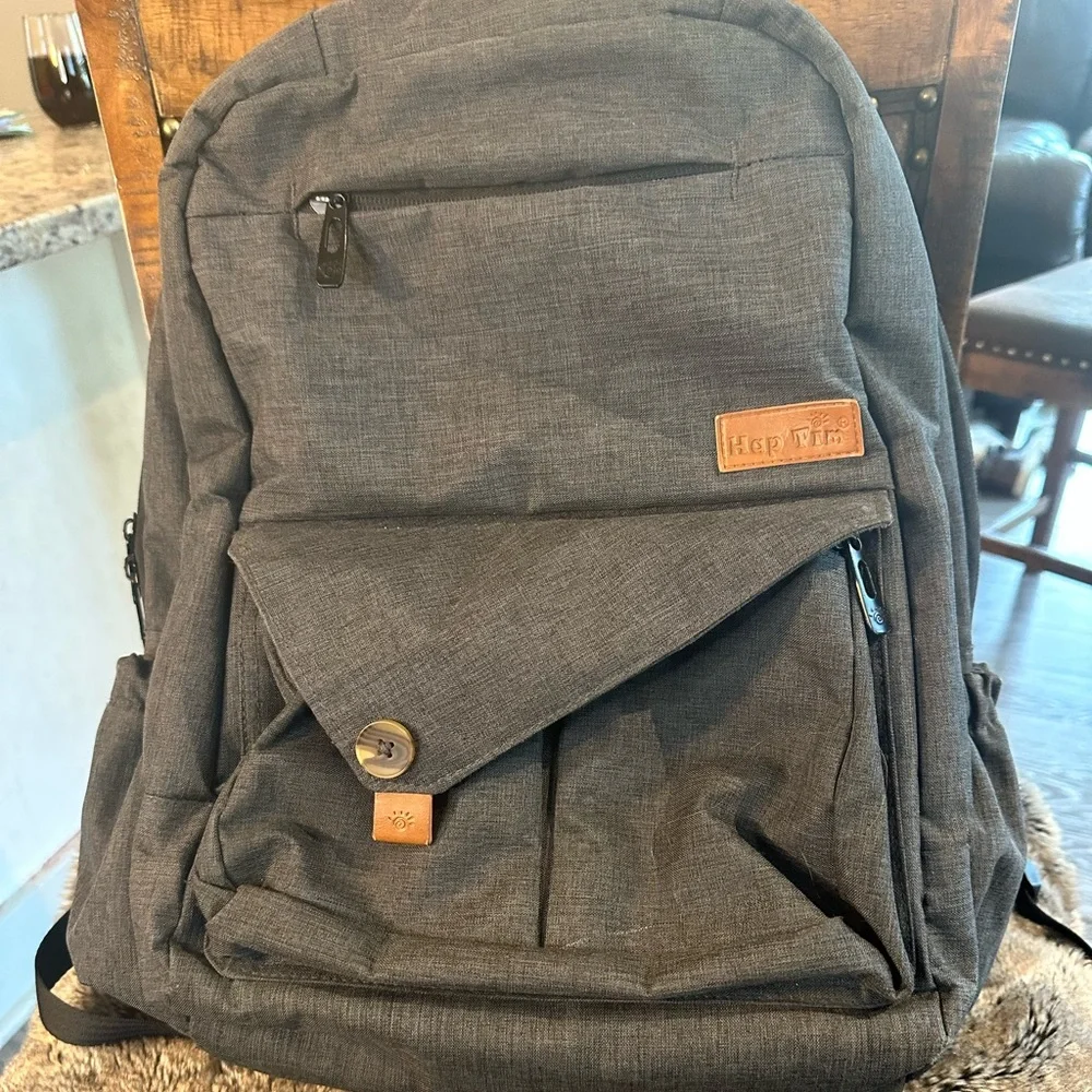 Hap Tim Multi- function Large Grey Baby Diaper Bag Backpack with Stroller Straps